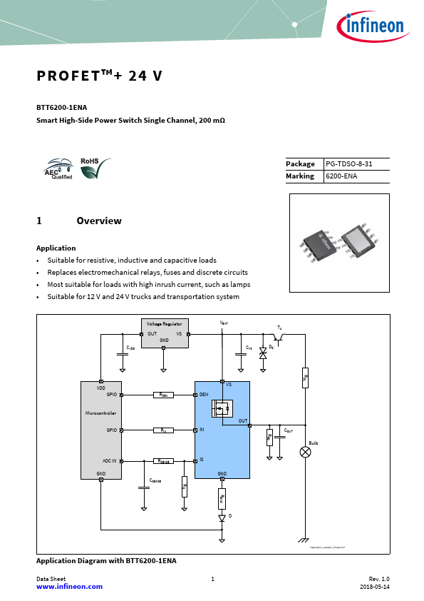 BTT6200-1ENA Datasheet Preview