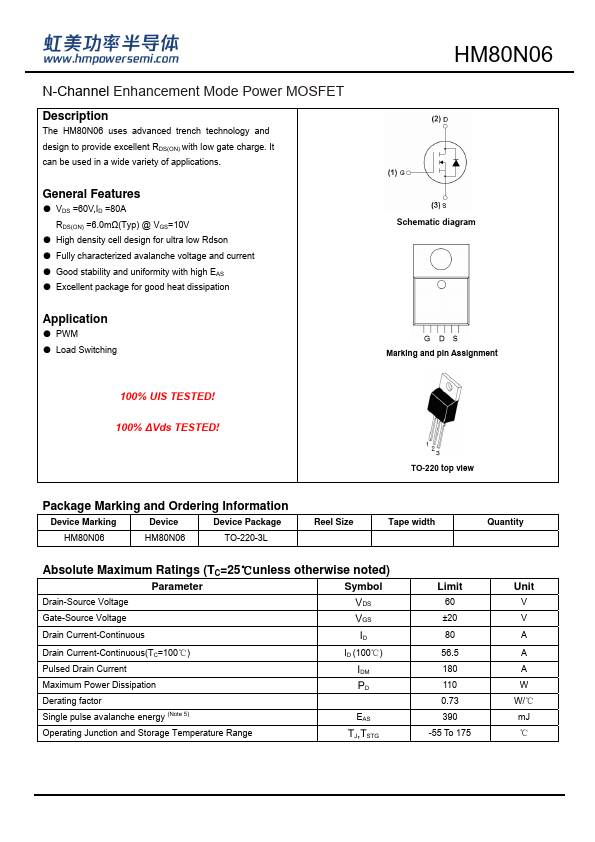 HM80N06 Datasheet Preview