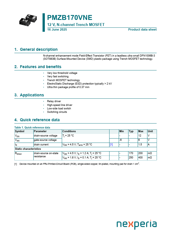 PMZB170VNE Datasheet Preview
