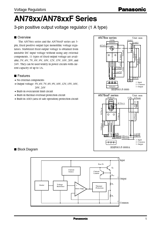 AN7815 Datasheet Preview