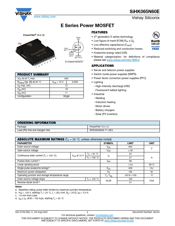 SiHK065N60E