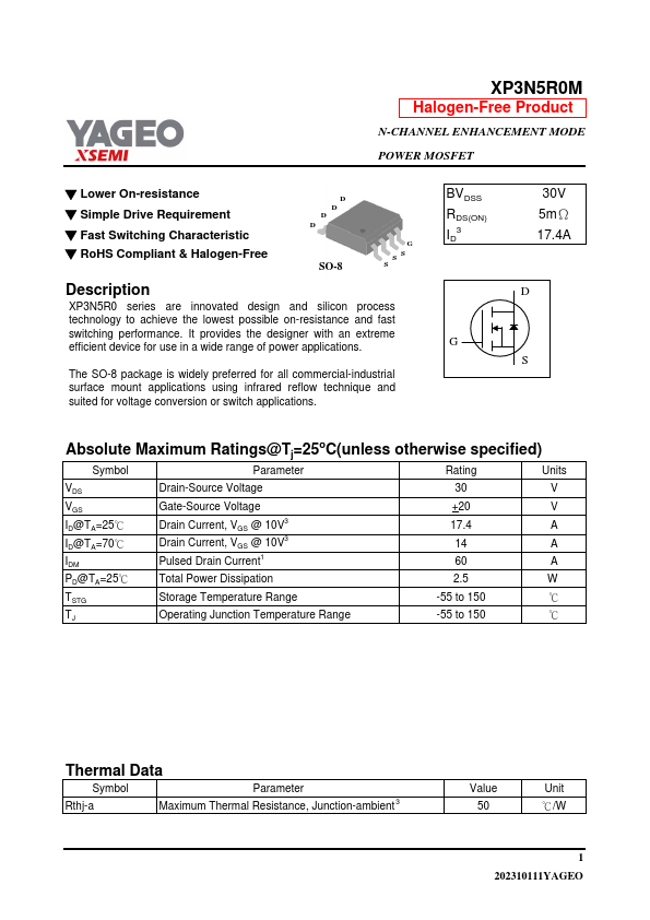 XP3N5R0M Datasheet Preview