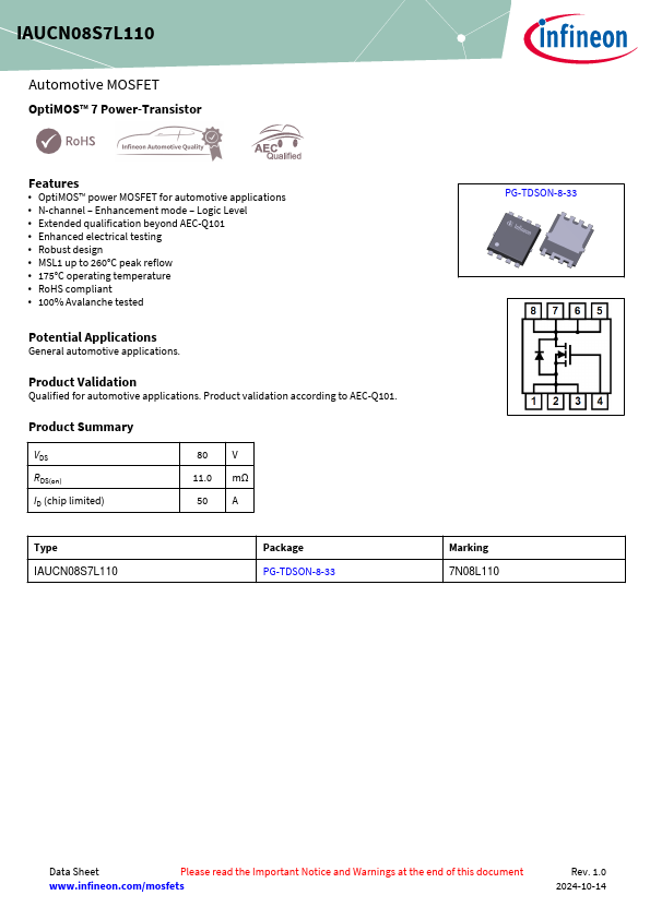IAUCN08S7L110 Datasheet Preview