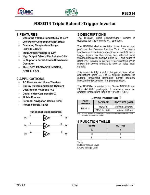 RS3G14 Datasheet Preview