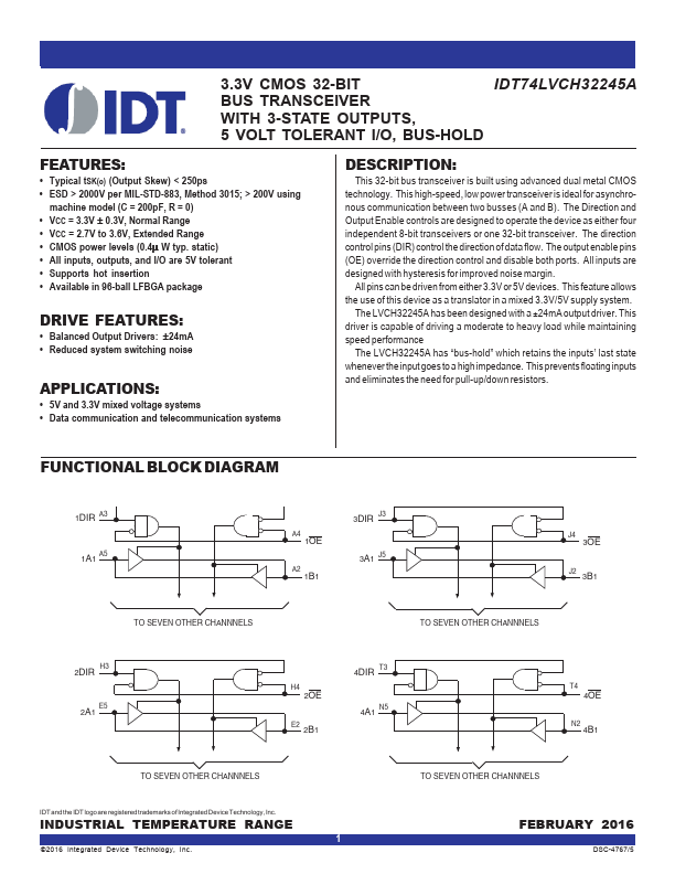 IDT74LVCH32245A