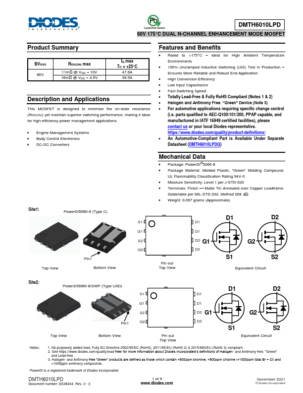 DMTH6010LPD