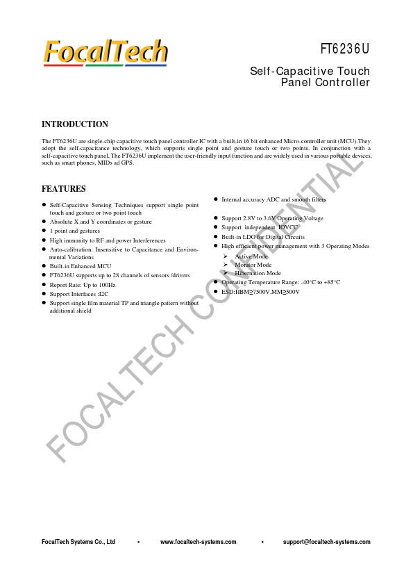 FT6236U Datasheet Preview