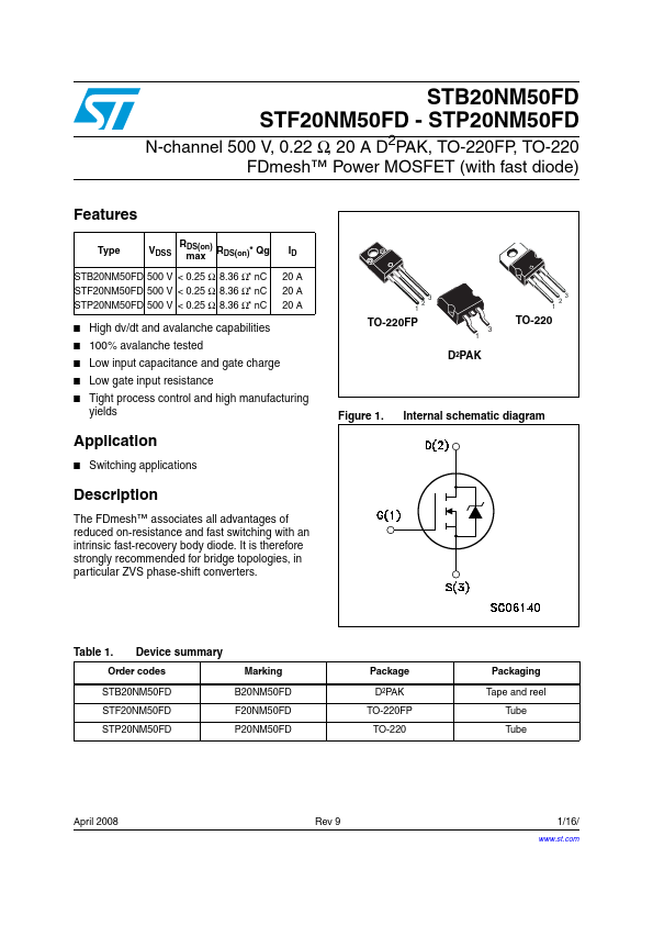 STP20NM50FD