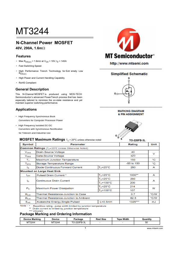 MT3244 Datasheet Preview
