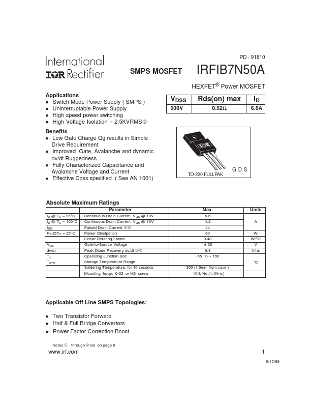 IRFIB7N50A