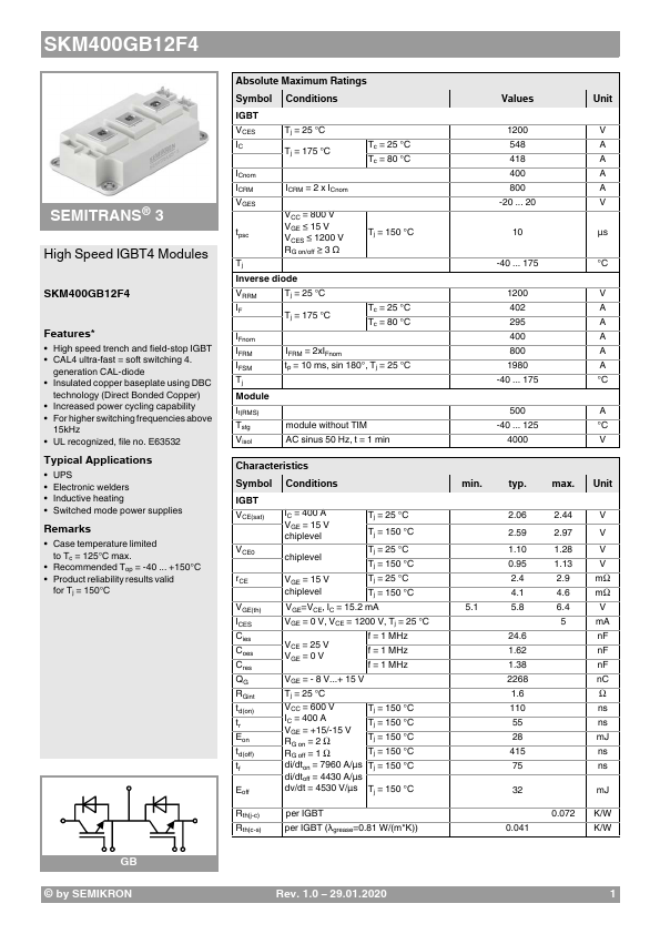 SKM400GB12F4