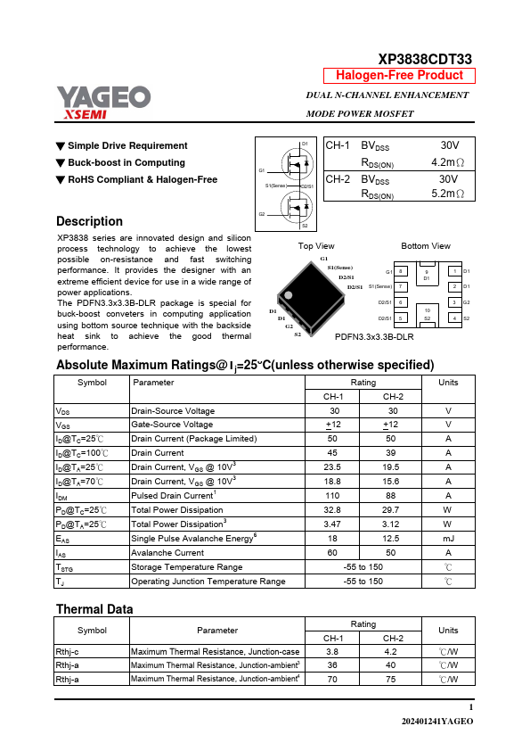 XP3838CDT33 Datasheet Preview