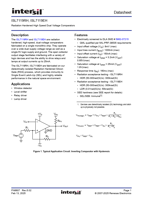 ISL7119RH Datasheet Preview