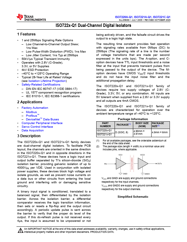 ISO7221A-Q1 Datasheet Preview