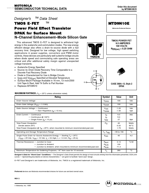 MTD9N10E