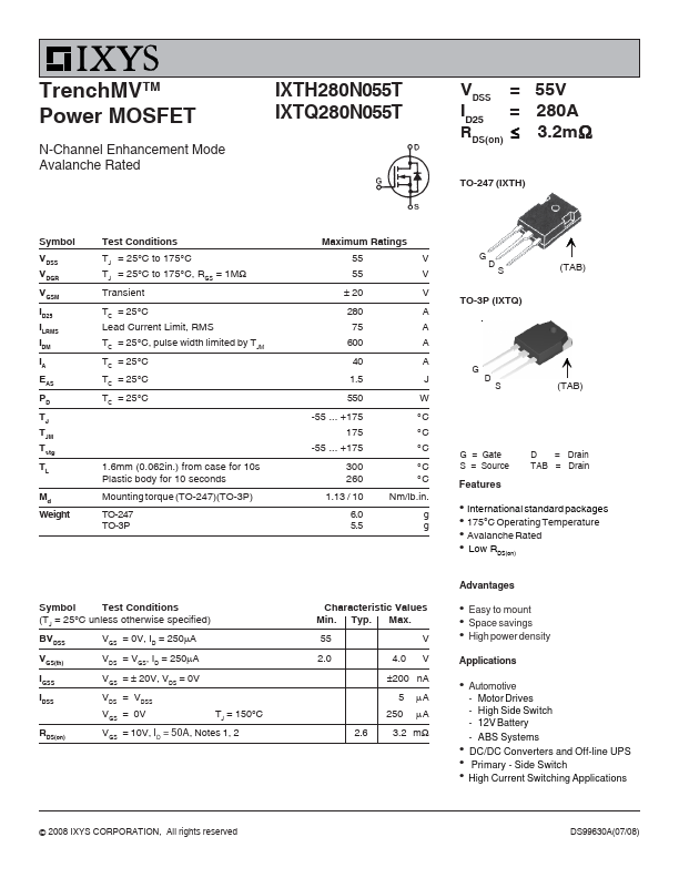 IXTQ280N055T