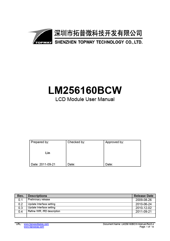 LM256160BCW