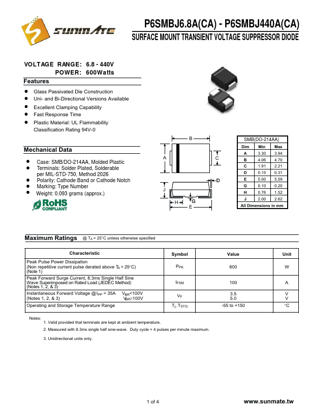 P6SMBJ170A