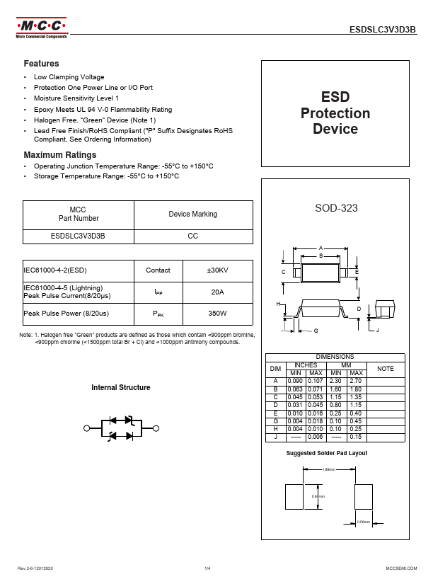 ESDSLC3V3D3B