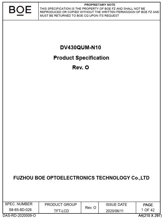 DV430QUM-N10 Datasheet Preview