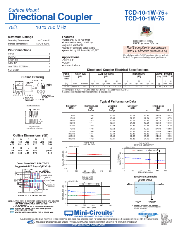 TCD-10-1W-75+