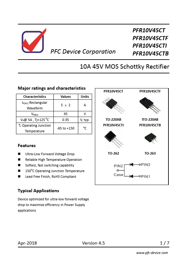 PFR10V45CTF