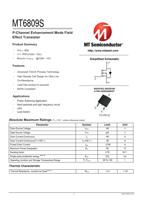 MT6809S Datasheet Preview