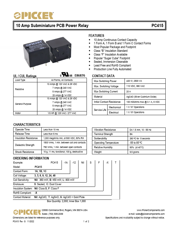 PC415 Datasheet Preview