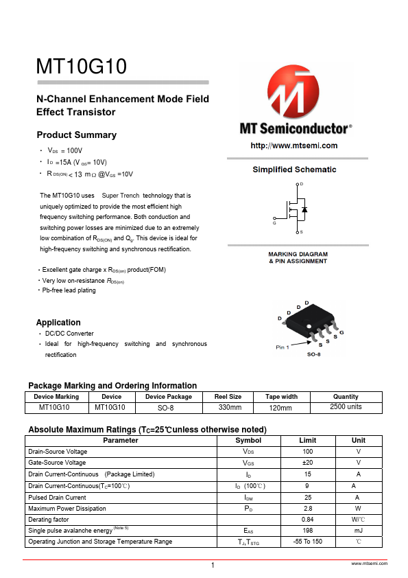MT10G10 Datasheet Preview