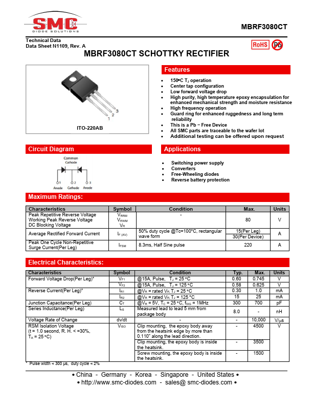 MBRF3080CT Datasheet Preview