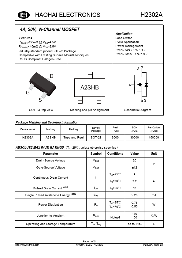 H2302A Datasheet Preview