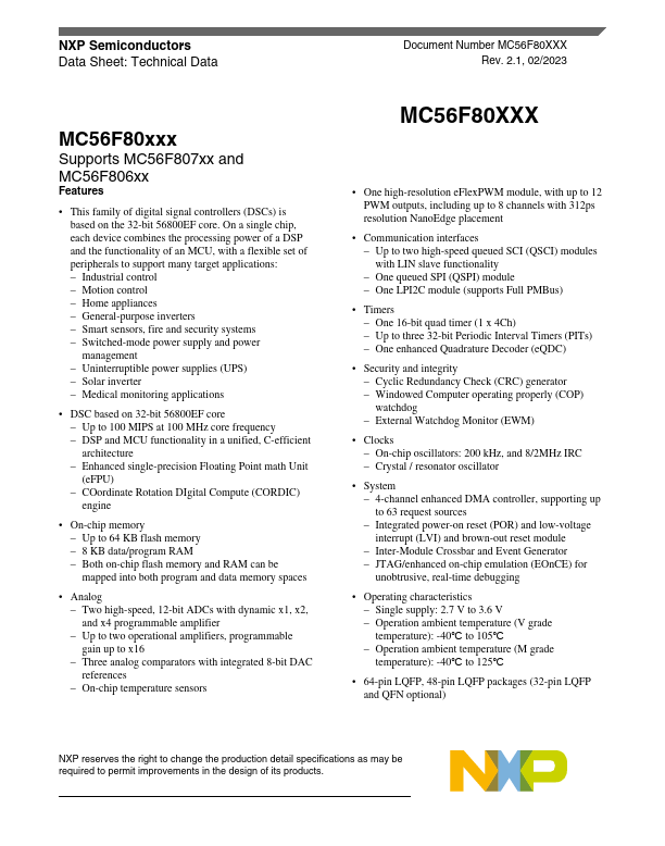 MC56F80743VLC