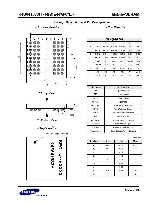 K4S641633H-F1L