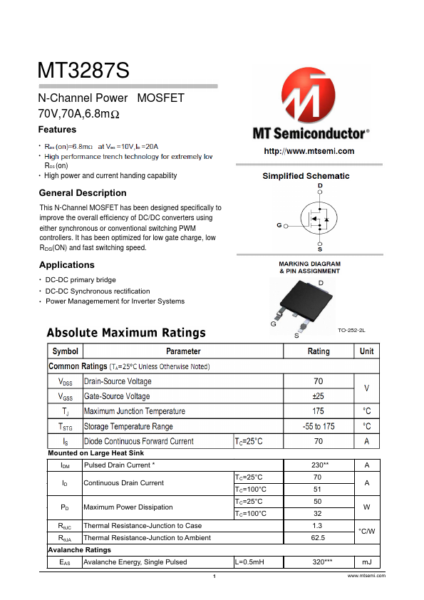 MT3287S Datasheet Preview