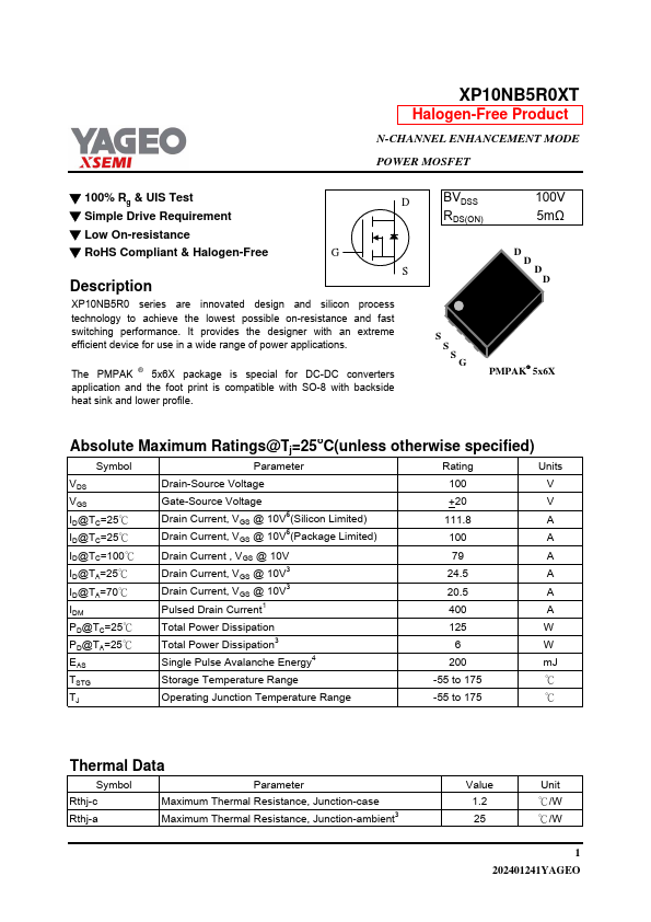 XP10NB5R0XT Datasheet Preview