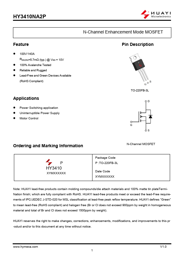 HY3410NA2P Datasheet Preview