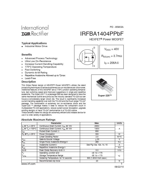 IRFBA1404PPBF