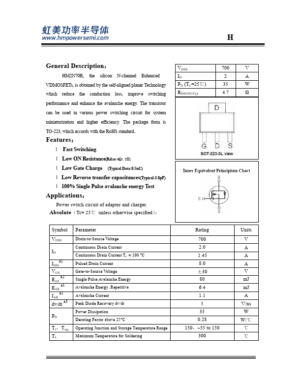 HM2N70R Datasheet Preview