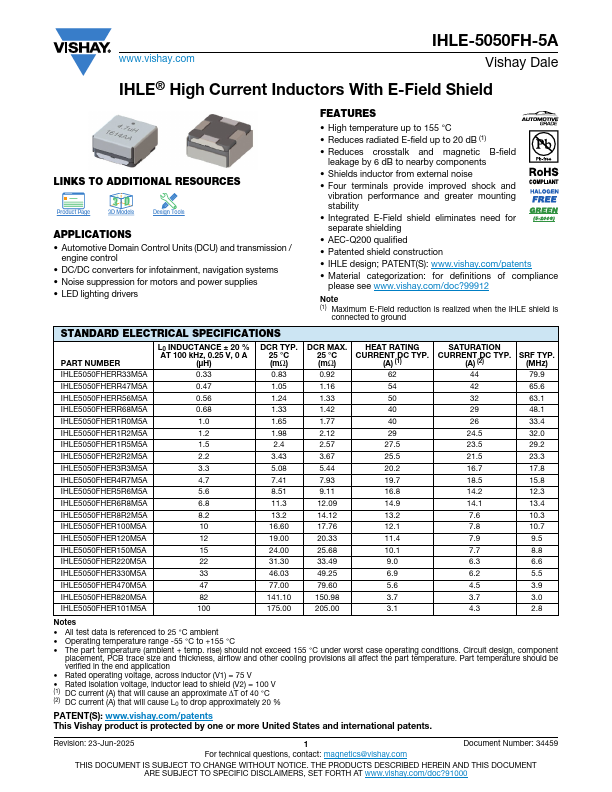 IHLE-5050FH-5A Datasheet Preview