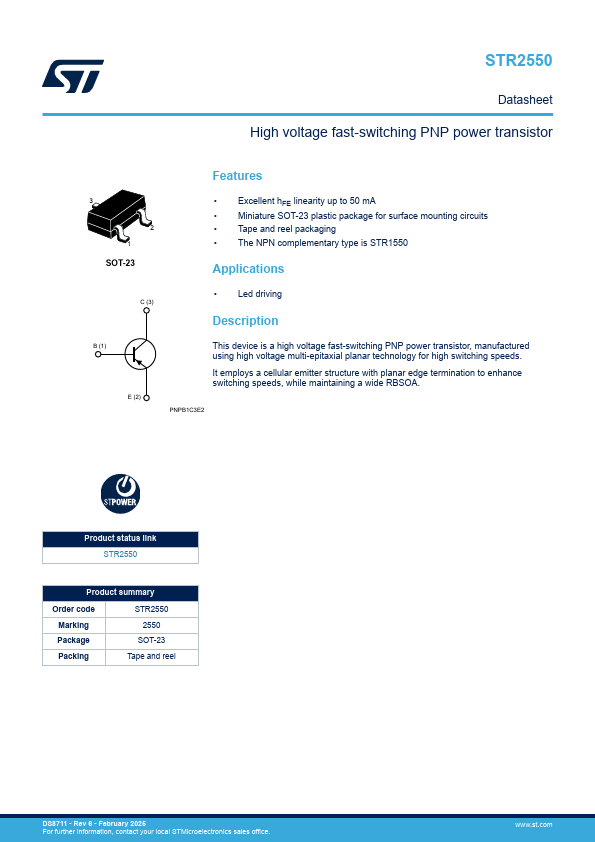STR2550 Datasheet Preview