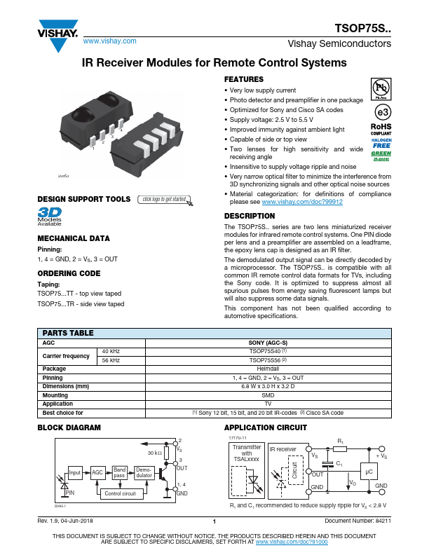 TSOP75S40