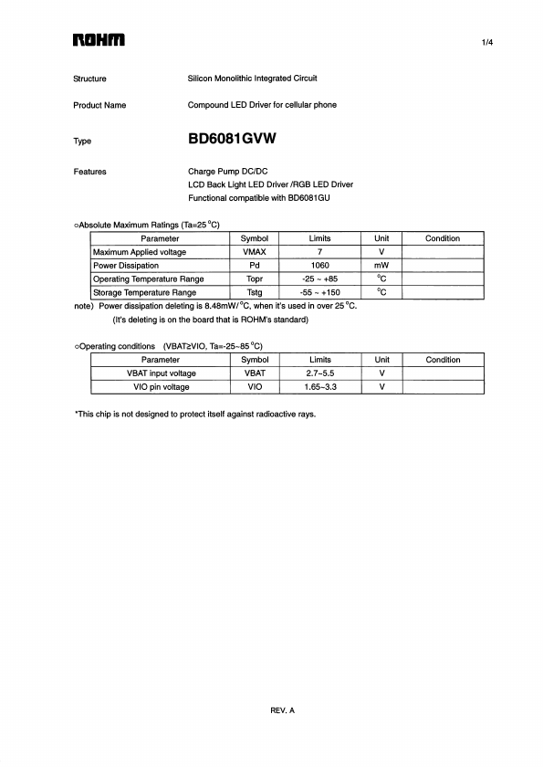 BD6081GVW Datasheet Preview