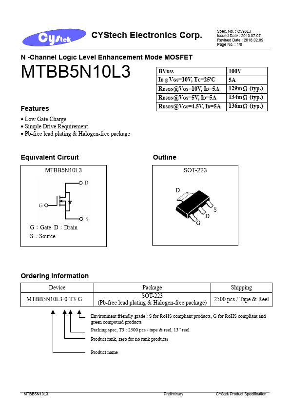 MTBB5N10L3