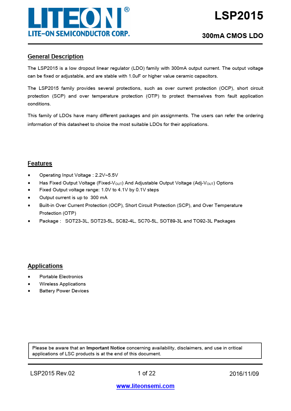 LSP2015 Datasheet Preview