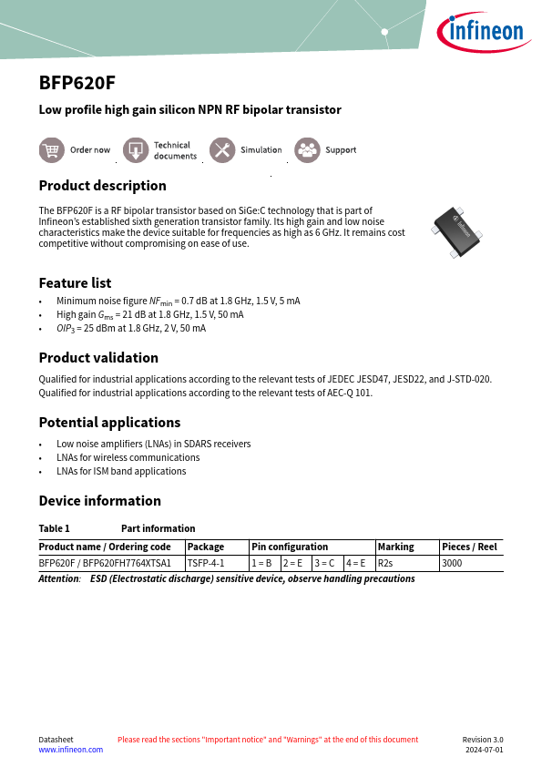 BFP620F Datasheet Preview