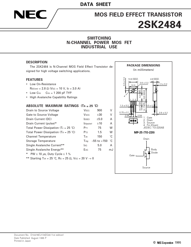 2SK2484 Datasheet Preview