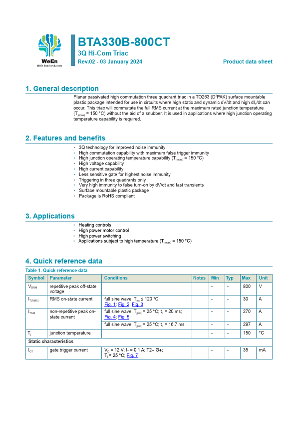 BTA330B-800CT Datasheet Preview