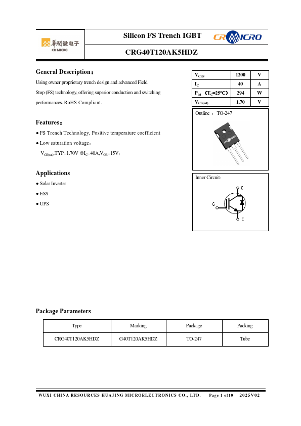 CRG40T120AK5HDZ Datasheet Preview