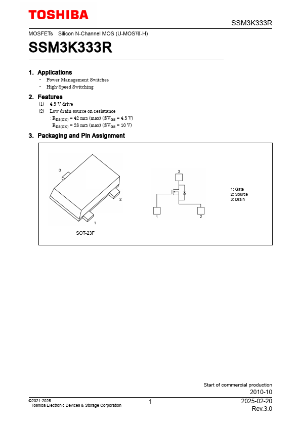 SSM3K333R Datasheet Preview
