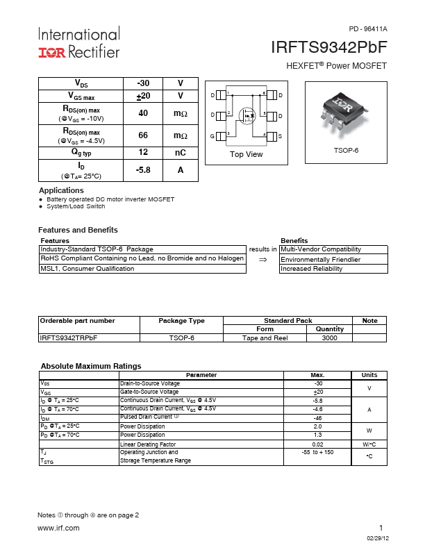 IRFTS9342PbF